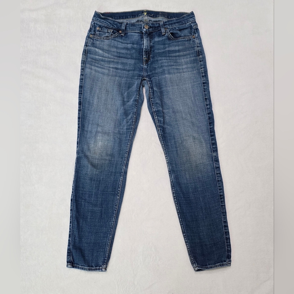 Women's 7 For All Mankind Jeans The Ankle Skinny Denim Relaxed Fit Size 30 × 29